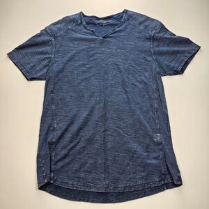 Buckle Black Mens Blue Slub Cotton V-Neck Short Sleeve T-Shirt BB3248 XL